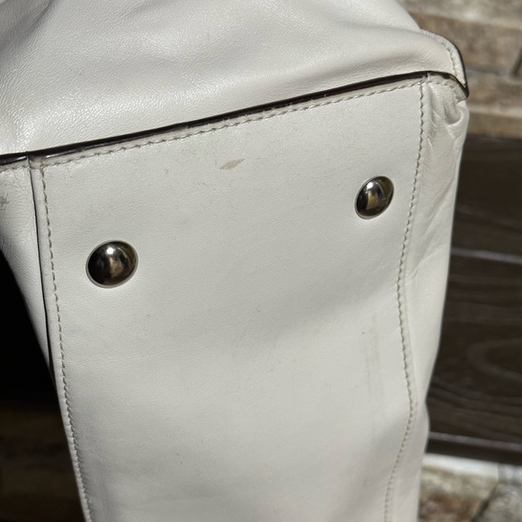 Coach Off-White Charlie Python Handbag in excellent pre-owned condition. - Picture 9 of 13